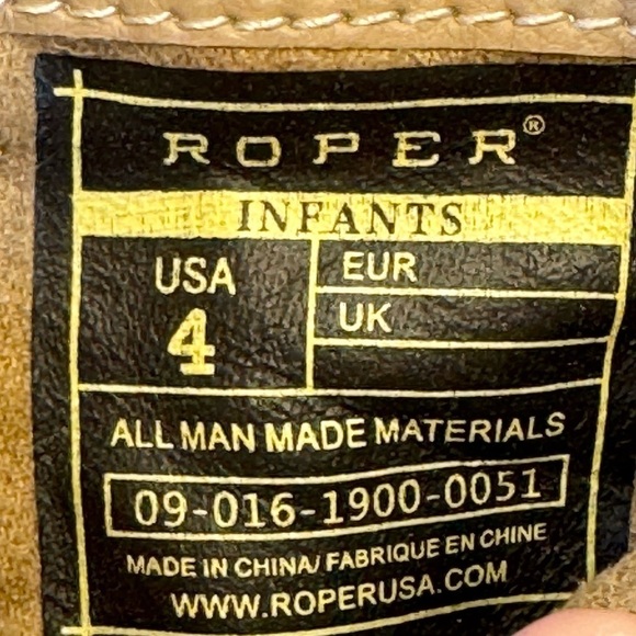 Infant Size 4 Roper brand faux ostrich light pink boots - Picture 8 of 9